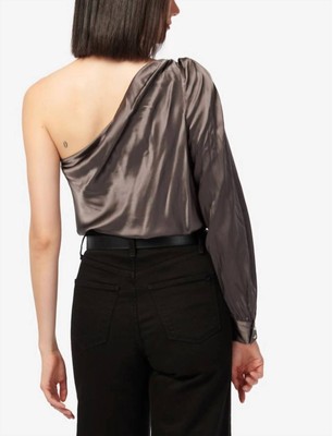 Pre-owned New York And Company Cami Nyc Violette Bodysuit In Fog - Size S In Gray
