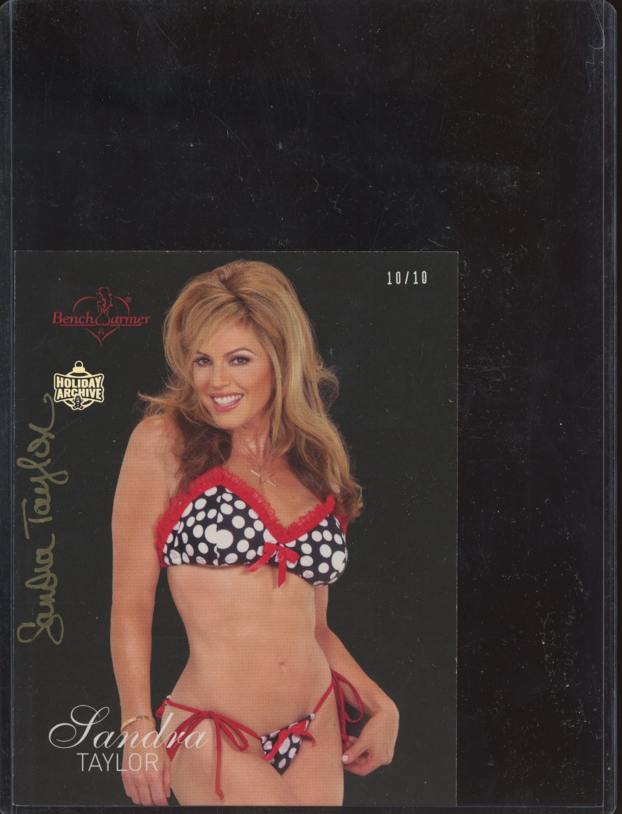 2004 Bench Warmer Holiday Archive Jumbo Sandra Taylor 10/10 Auto Autograph