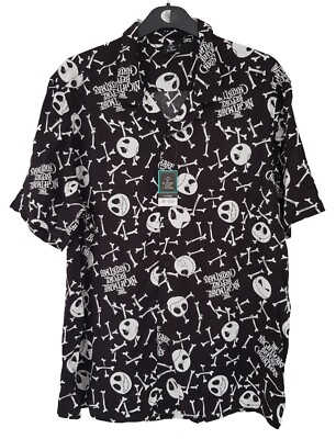 Disney The Nightmare Before Xmas Buttoned Shirt Jack Skellington Short Sleeves