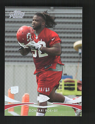 2012 Topps Prime Hobby #109 Dontari Poe Rookie Silver Rainbow /99 Football Card. rookie card picture
