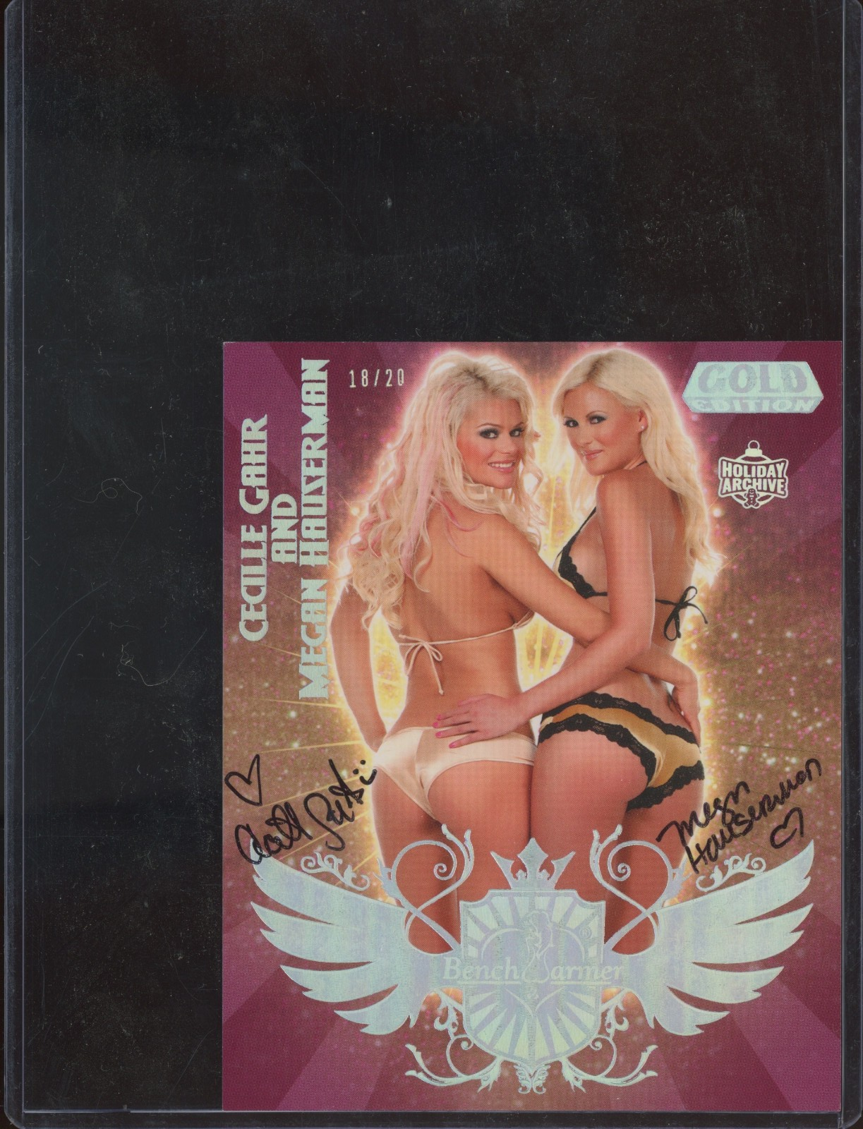2007 Bench Warmer Holiday Archive Silver Cecille Gahr Megan Hauserman 18/20 Auto