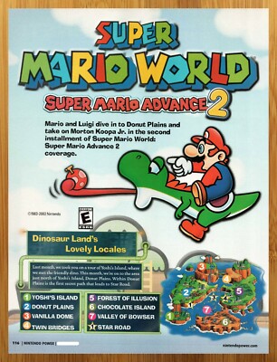 2001 Super Mario World Advance 2 GBA Print Ad/Poster Authentic Video Game Art