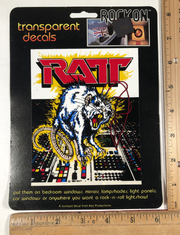 Vintage 1984 Ratt Rock On Transparent Decal Sticker Classic Band Logo MOC NOS