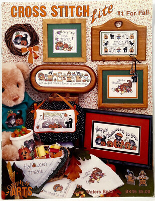 1992 Graph-It Arts Cross Stitch Lite For Fall 45 Pattern Pumpkins Pilgrims 12800