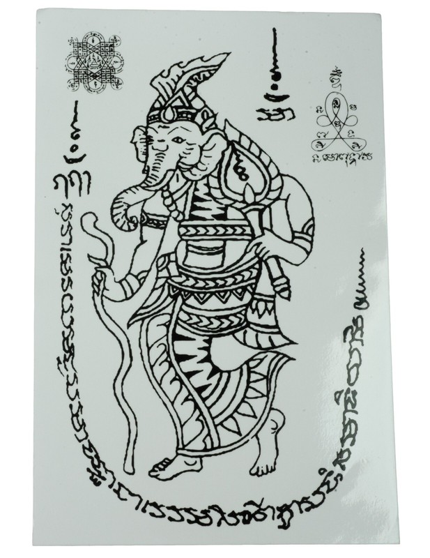 Stickers ThaÃ¯Lande Lersi Ganesh - DÃ©Coration - Autocollants Yant Thai -   1677