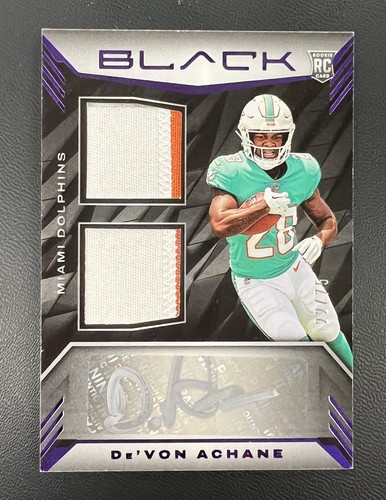 2023 Panini Black DE'VON ACHANE Rookie Patch Auto /75 RC