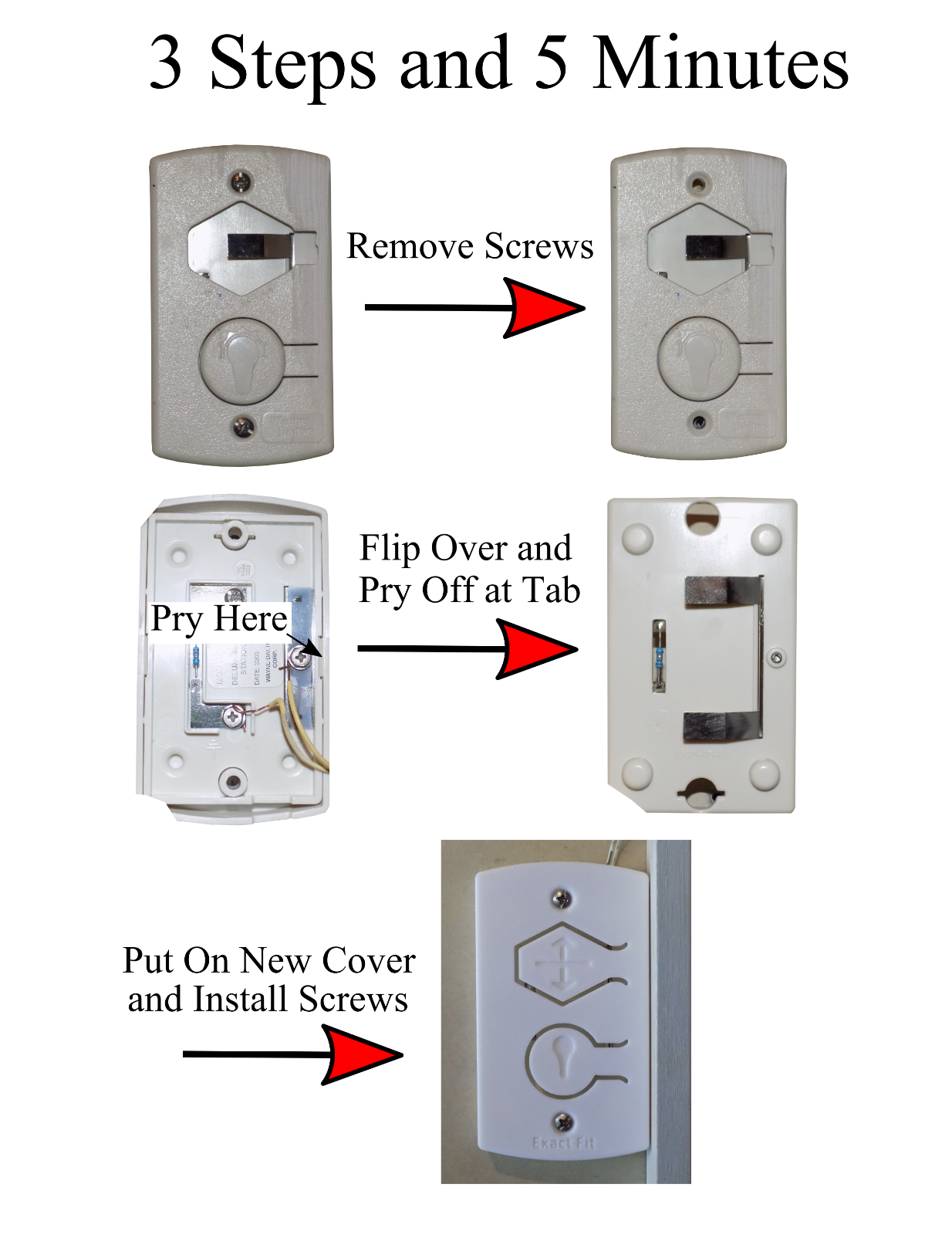 White Cover for Wayne Dalton Wall Station 309961 3976 Garage Door Opener Control
