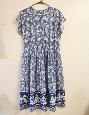 Vintage 70's Handmade Women's Polyester Sleeveless Day Dress Party Floral 1X 2X 