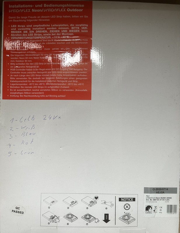 Rutec Vardaflex Neon S86135 - 2 X 5 M - Neu Ungebraucht - Verpackt Inkl.Funkempf