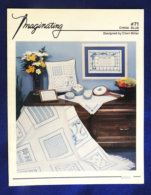 China Blue by Cheri Miller Imaginating #71 Counted Cross Stitch Charts 1990 New