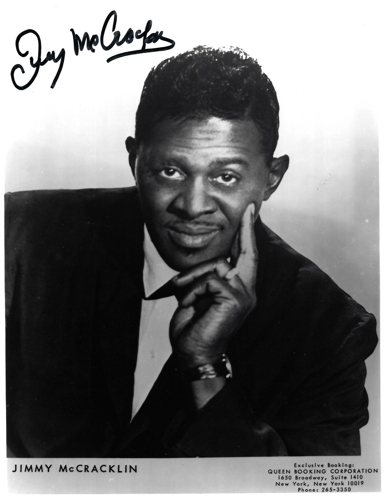 JIMMY MCCRACKLIN-JUMP BLUES-SIGNED AUTOGRAPH WITH CHECKER RECORDS ACETATE