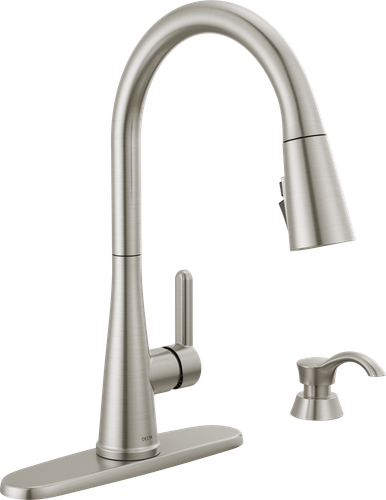 Delta Greydon Pull-Down Kitchen Faucet w/Soap in Stainless-Certified Refurbished