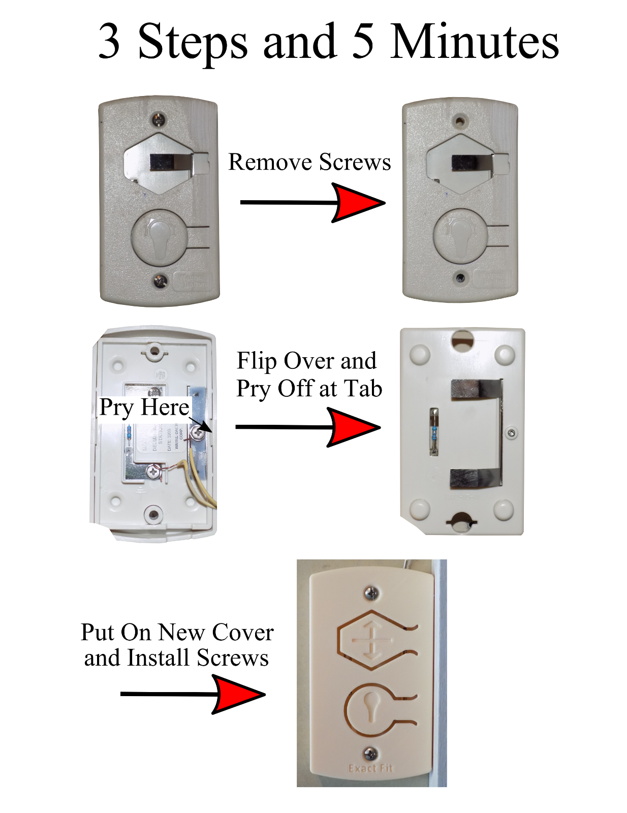 Cover Plate for Wayne Dalton Garage Door Wall Station 309961, 3976 Remote Opener