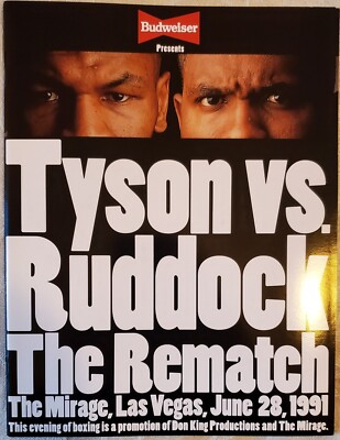 Iron Mike Tyson vs Razor Ruddock Boxing Program. Mirage, Las Vegas June 28, 1991