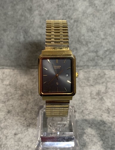 Vintage Citizen Gold tone / Brown calendar Quartz Watch