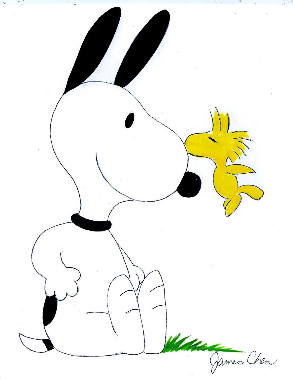 【額装セット】【DEATH NYC】SNOOPY＆Wood Stock Cook Death NYC - Snoopy Kaws, 2020 - Original signed screenprint