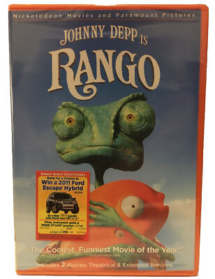 Rango (DVD, 2011) Johnny Depp! Never Before Seen Ending! 10 Deleted Scenes! New!