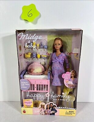 Barbie Happy Family Pregnant Midge & Baby Doll 2002 + 