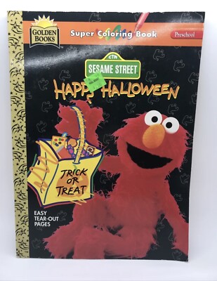 Sesame Street Elmo Happy Halloween Super Coloring Book Trick or Treat Golden 