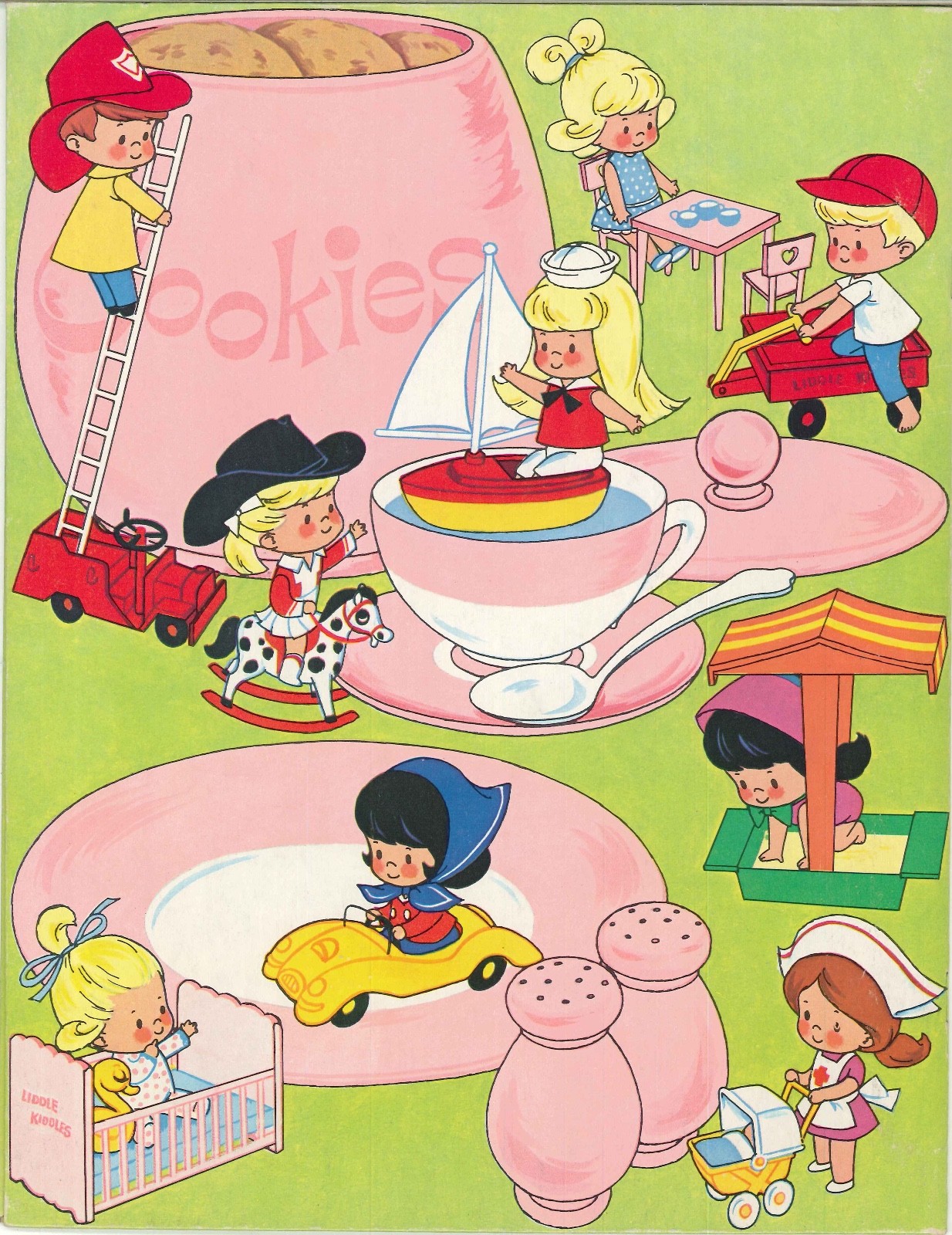 VINTGE 1960s LIDDLE KIDDLE PAPER DOLL CUTE LASR REPRODUCTIN~OrIg SZE UNCT FREE S