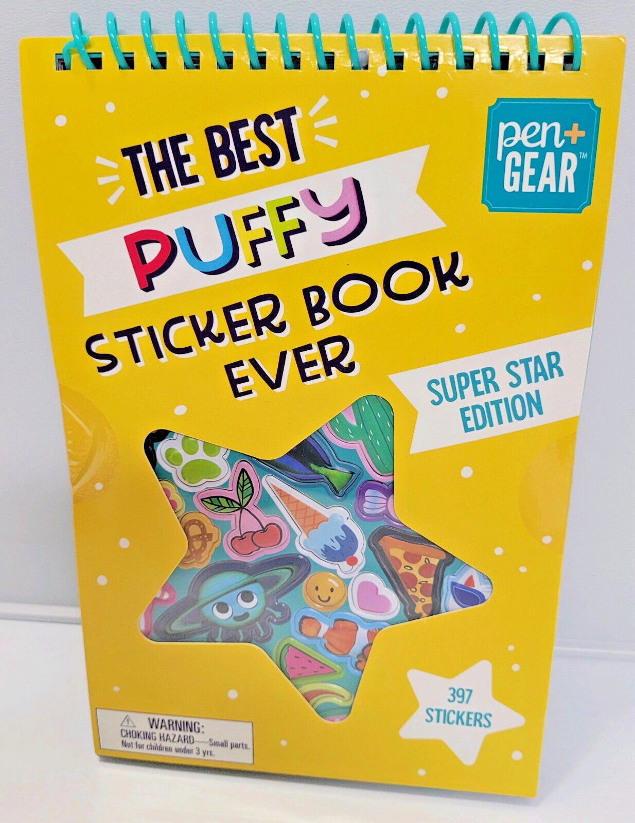 Pen+Gear Best Puffy Sticker Book Ever, Super Star Edition, 8 Sheets 397 Stickers