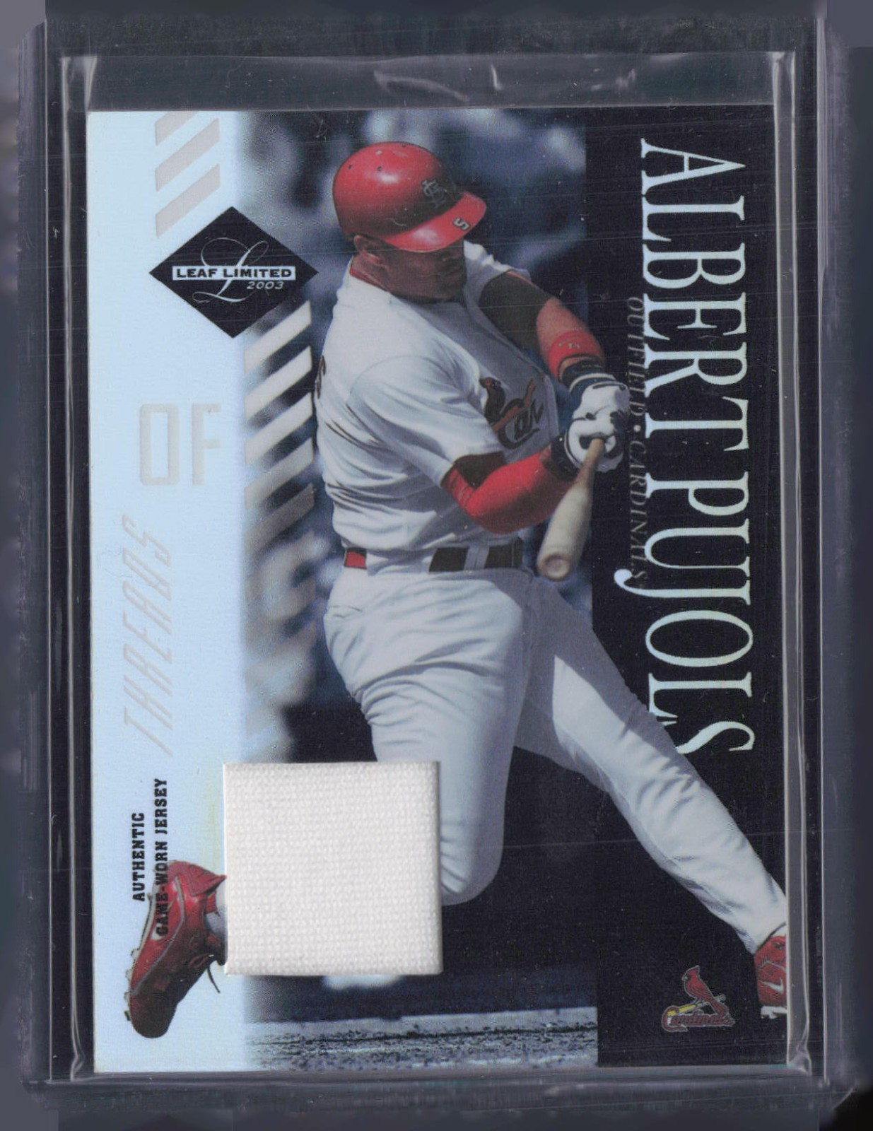 2003 Leaf Limited #9 Albert Pujols /100 Game Worn Jersey