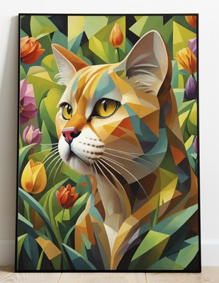 Breathtaking Animal Themed Polygon Art  Multicolored Wall Hanging   Home Decor