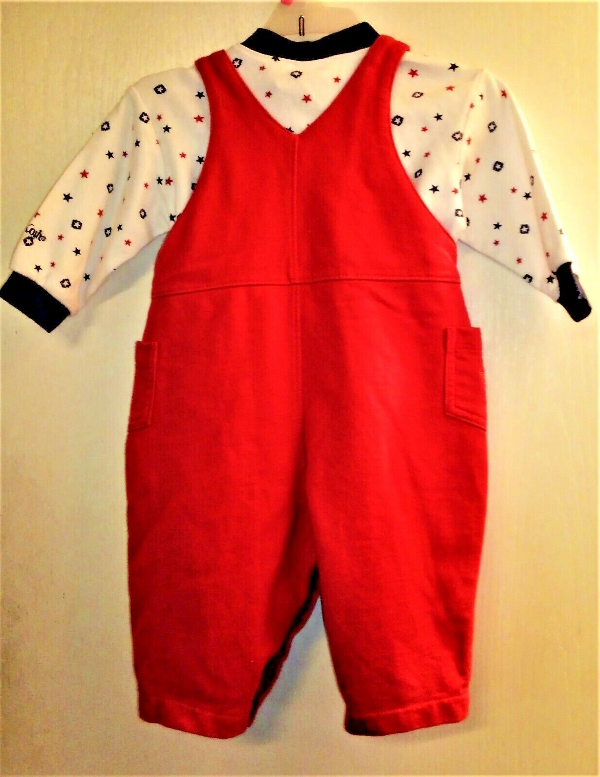 Osh Kosh 2-pc Red/White/Blue Snappy w/Long Sleeve Top~SZ 6-9mos.