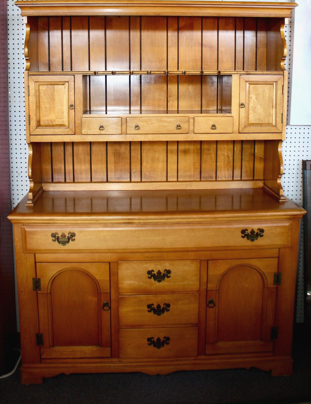 Cabinet China Display Hutch in Solid Maple by Empire Furn Co
