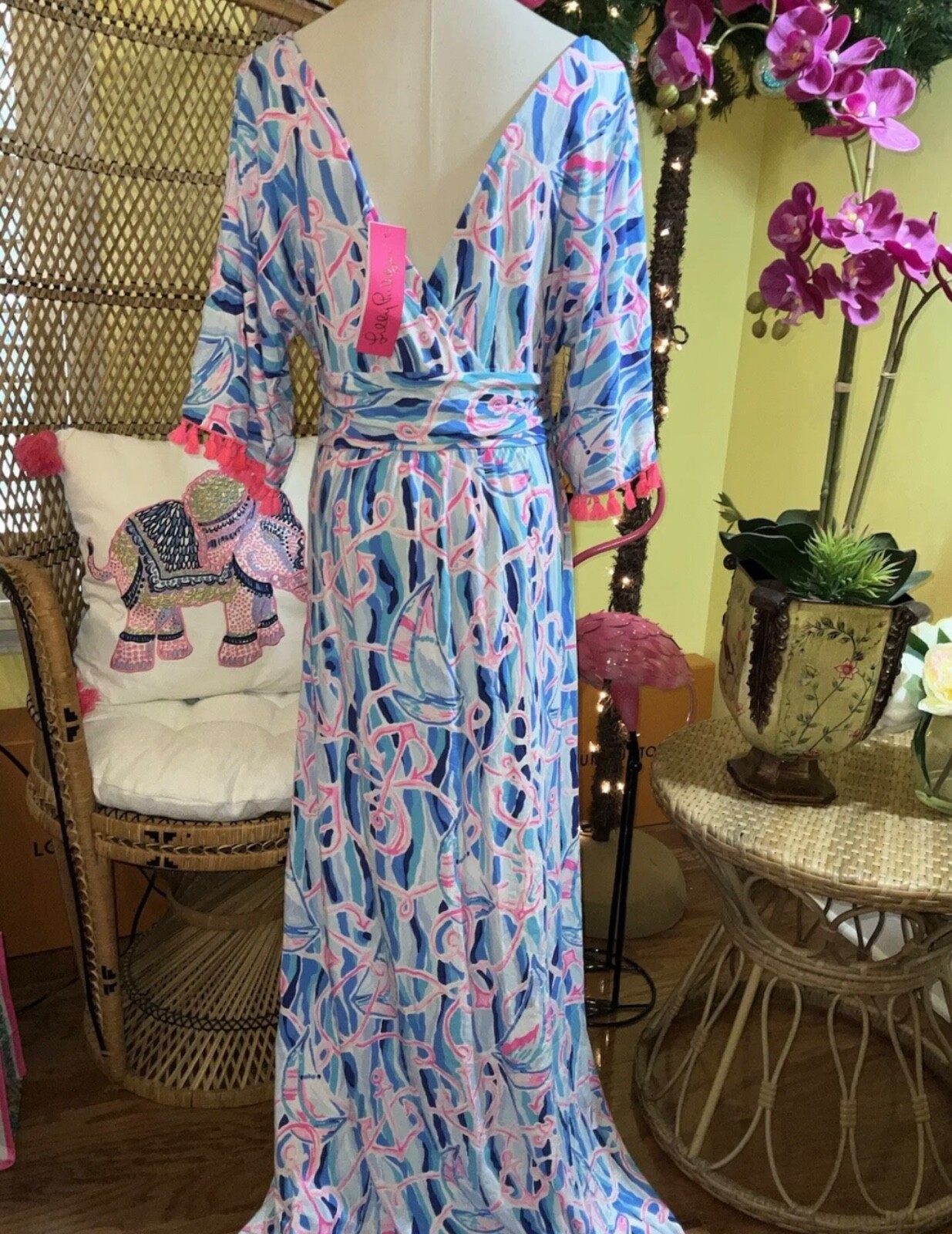 Pre-owned Lilly Pulitzer Parigi Maxi Dress Reel Nauti ? Size M, Xl In Multicolor