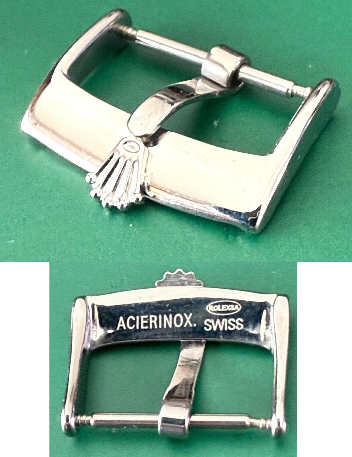 ROLEX 18mm Steel Logo Buckle Laser ACIERINOX ROLEXSA SWISS ROLEX 18mm Steel Logo Buckle Laser ACIERINOX ROLEXSA SWISS