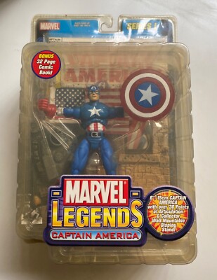 2002 Marvel Legends Captain America Series 1 Toy Biz Action Figure! (Brand New)