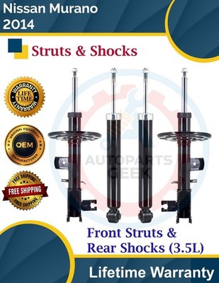 New OE Front Struts & Rear Shocks For 2014 Nissan Murano 9 Yr Warranty