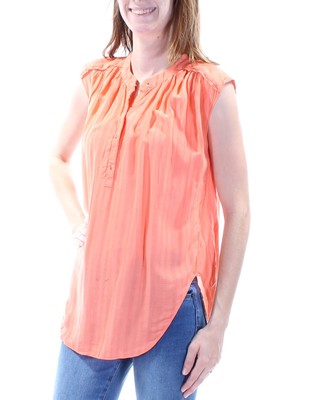 

RACHEL ROY Женский оранжевый топ с короткими рукавами и декорированным вырезом, размер