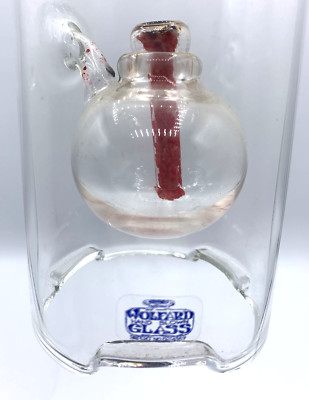 1970s Wolfard 6'' Hand Blown Glass Oil Lamp w/ Wick Insert Vintage Sticker