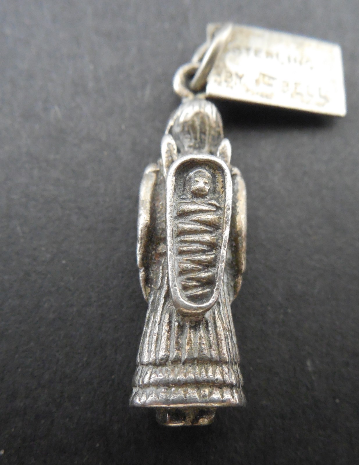 Vintage -Wisconsin -Native American Woman with Papoose - 3D- Bell Sterling Charm