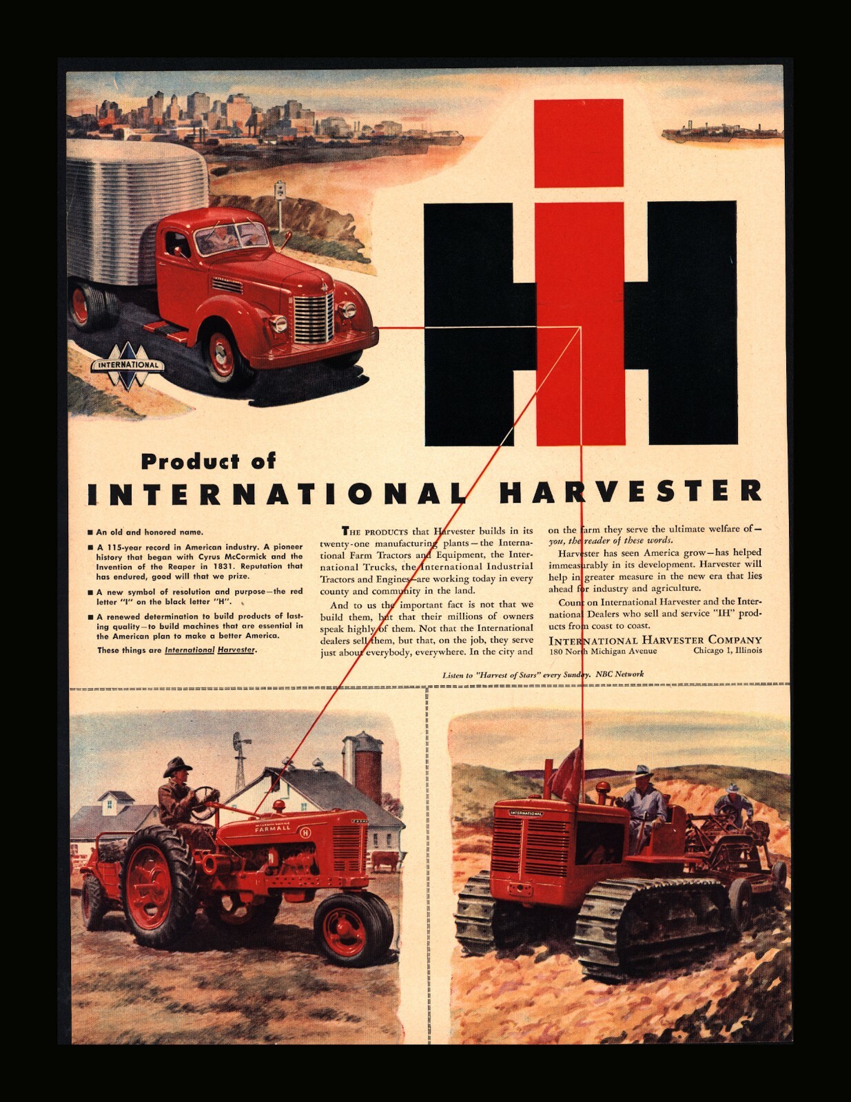 Vintage 1946 International Harvester Tractor Farm Equipment