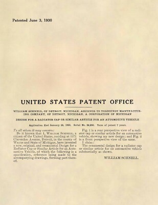 Cadillac Goddess Hood Ornament Official US Patent Art Print - Vintage 558