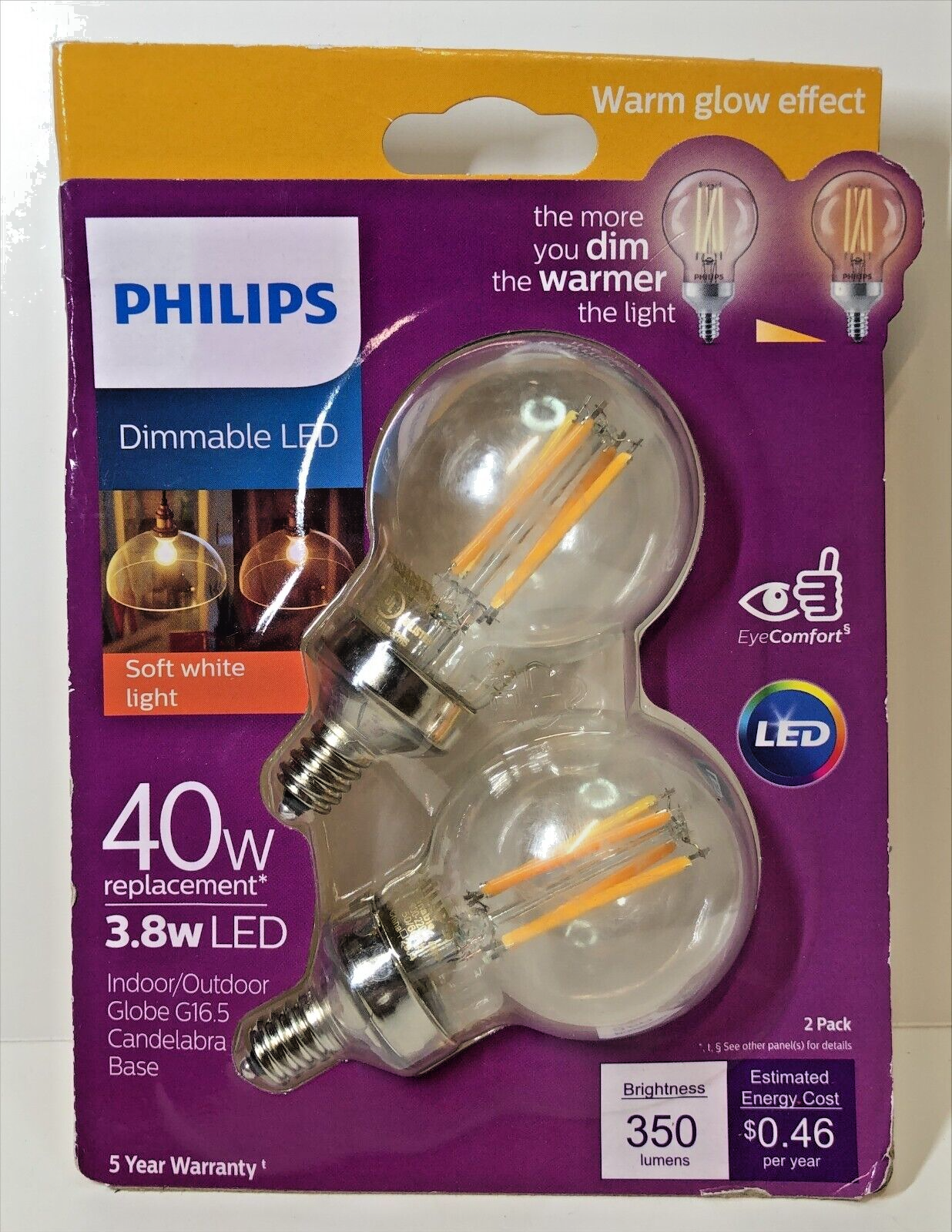 W/candelabra Base - Dimmable
