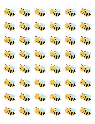 48 BUMBLE BEE ENVELOPE SEALS LABELS STICKERS 1.2'' ROUND