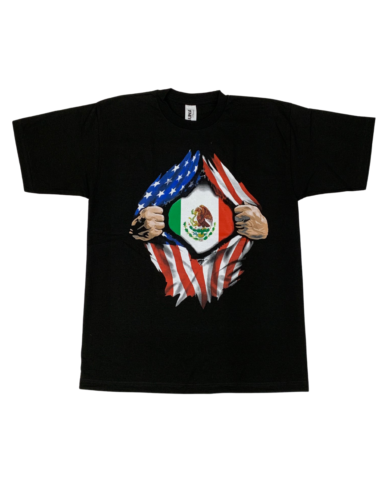 Mexican American Flags, Hands Ripping T-Shirt - Unisex Adult