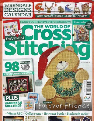 Brand New~THE WORLD OF CROSS STITCHING~NOV 2022 #325~+ WRENDALE ANIMAL CALENDAR!