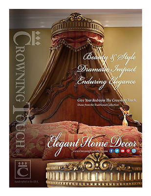 Elegant Gold Handcrafted Bed Crown - Real Wood - Canopy - Teester