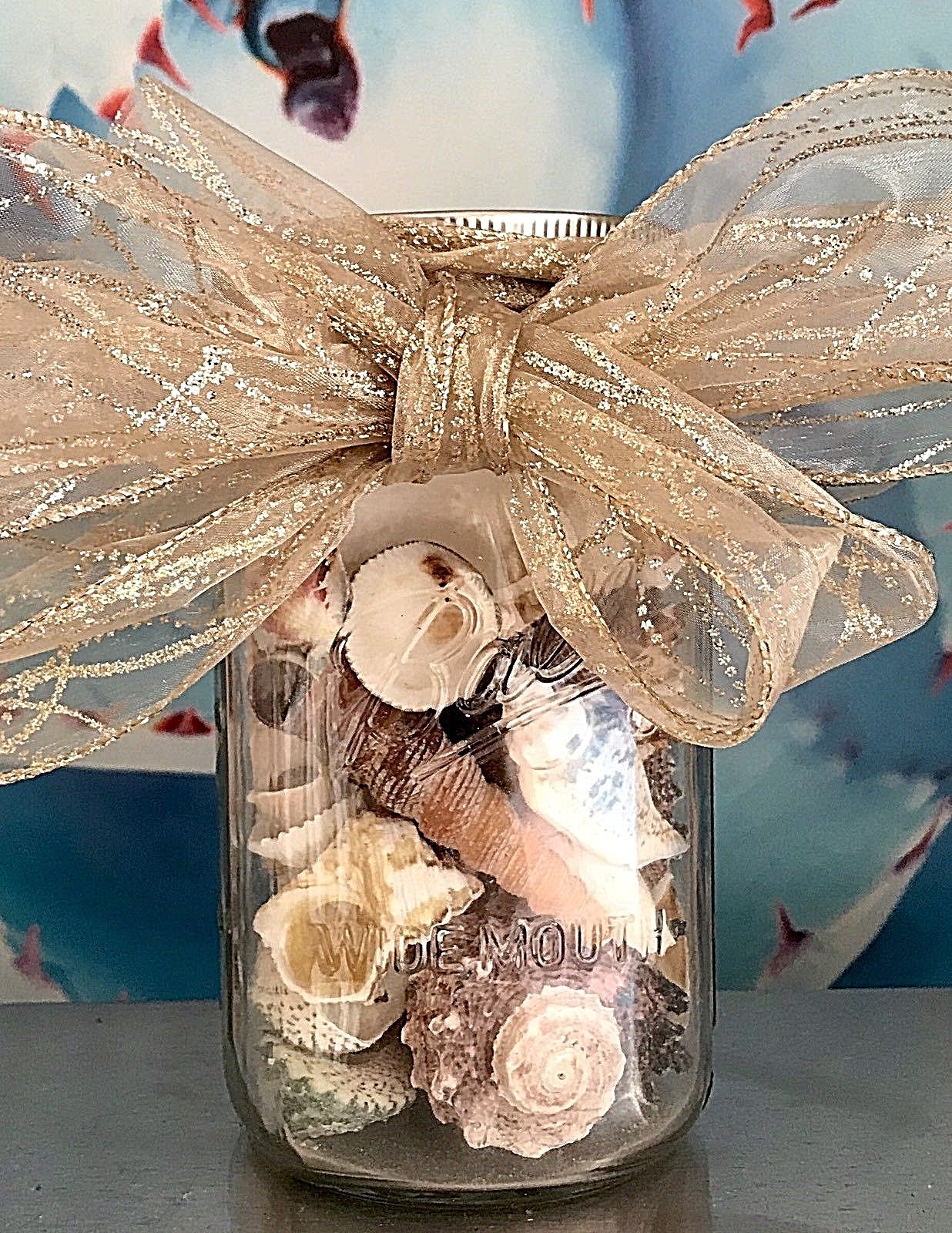 NEW 'Seashell Paradise' in a BALL Jar Coastal Beachy Nautical Ocean ~ Large