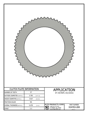 Steel Clutch JCB 331-16516 Replaced by Alto # 324703-200