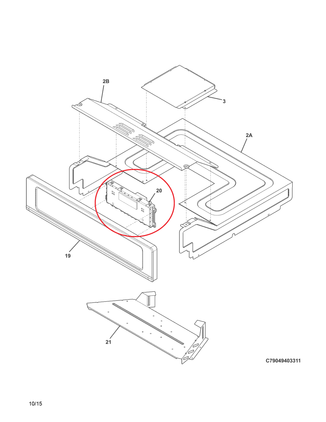 Genuine KENMORE Built-In Oven, Control Board # 5304503493