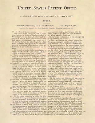 Cigar Rolling Tobacco Vintage US Patent Art Print - Antique Cigar Art-  705