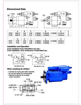 Hydraulic Dump Pump Parker G101-1-2.0, 308-9310--047,  Compatible
