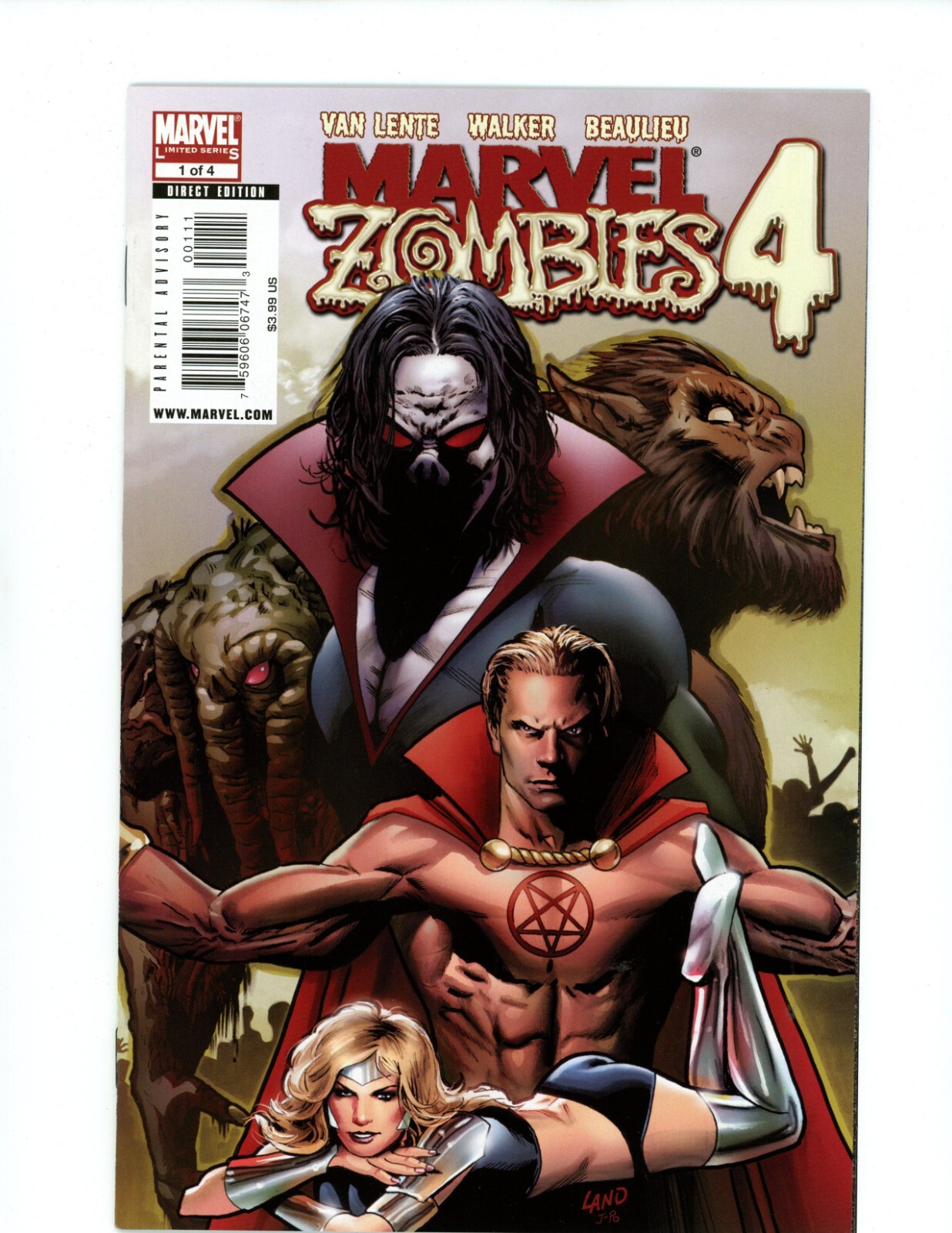 Marvel Zombies 4 #1 - John Land Cover Art. (9.2 OB) 2009 | eBay