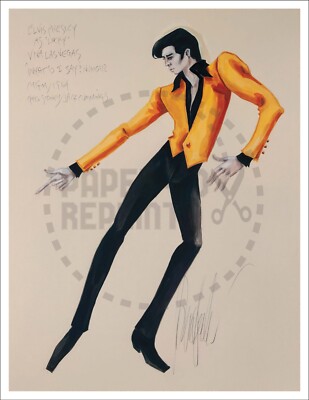 VIVA LAS VEGAS COSTUME SKETCH #3 ELVIS AS LUCKY BY DONFELD - VINTAGE REPRINT